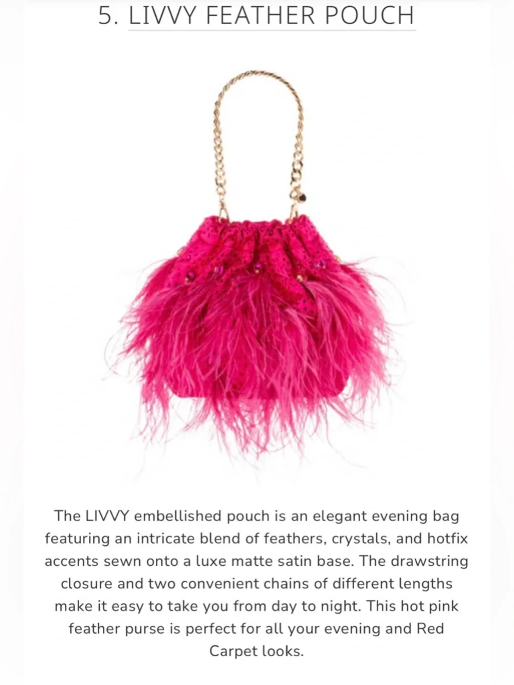 Olga Berg Livvy Fuchsia Feather Pouch NWT - Picture 2 of 11